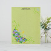 蝶レターヘッドが付いている春の花 レターヘッド (スタンド正面)