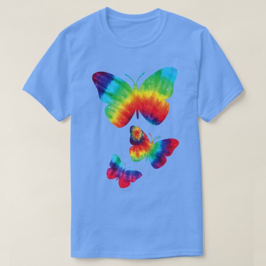 蝶レトロ絞り染め Tシャツ (デザイン正面)