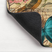 蝶ロビンの鳥の巣のパリ青いエッフェル塔 マウスパッド (コーナー)