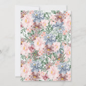 蝶ワイルドフラワーガールベビーシャワー 招待状 (裏面)