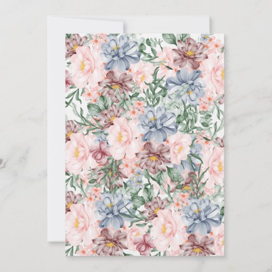 蝶ワイルドフラワーガールベビーシャワー 招待状 (裏面)