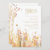 蝶ワイルドフラワーズガーデンブライダルシャワー 招待状 (正面/裏面)