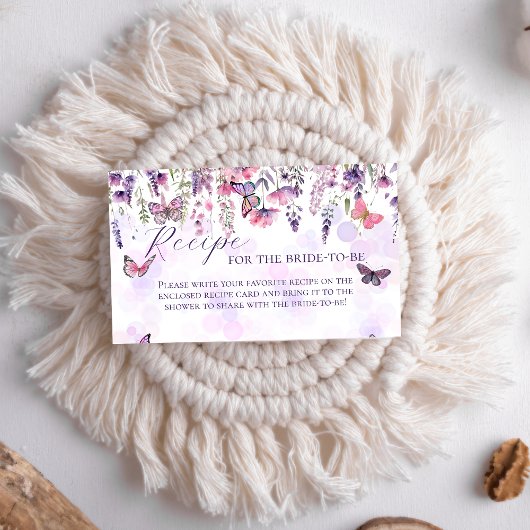 蝶ワイルドフラワーズブライダルシャワーレシピ エンクロージャーカード