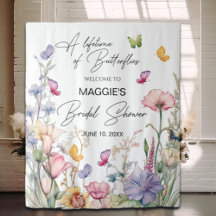 蝶ワイルドフラワーブライダルシャワー背景