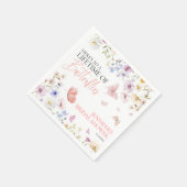 蝶ワイルドフラワーブライダルシャワー スタンダードカクテルナプキン (角)