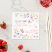 蝶ワイルドフラワーブライダルシャワー スタンダードカクテルナプキン (インサイチュ)