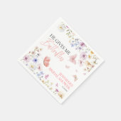 蝶ワイルドフラワーブライダルシャワー スタンダードカクテルナプキン (角)