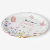 蝶ワイルドフラワーブライダルシャワー ペーパープレート (アングル)