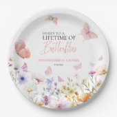 蝶ワイルドフラワーブライダルシャワー ペーパープレート (正面)