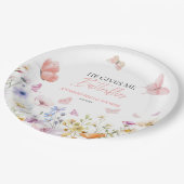 蝶ワイルドフラワーブライダルシャワー ペーパープレート (アングル)