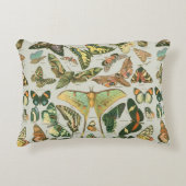 蝶ヴィンテージアンティーク蝶アート アクセントクッション (正面)