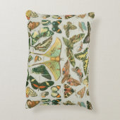 蝶ヴィンテージアンティーク蝶アート アクセントクッション (裏面(縦))