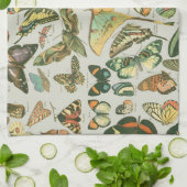 蝶ヴィンテージアンティーク蝶アート キッチンタオル (折り畳み)