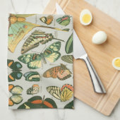 蝶ヴィンテージアンティーク蝶アート キッチンタオル (四つ折り)