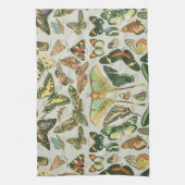 蝶ヴィンテージアンティーク蝶アート キッチンタオル (縦)