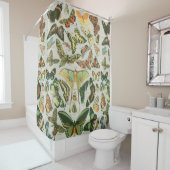 蝶ヴィンテージアンティーク蝶アート シャワーカーテン (インサイチュ)