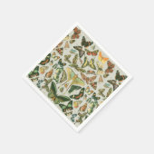 蝶ヴィンテージアンティーク蝶アート スタンダードカクテルナプキン (角)