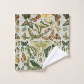 蝶ヴィンテージアンティーク蝶アート バスタオルセット (ウォッシュタオル)