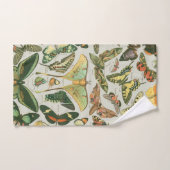 蝶ヴィンテージアンティーク蝶アート バスタオルセット (ハンドタオル)