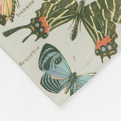 蝶ヴィンテージアンティーク蝶アート フリースブランケット (角)