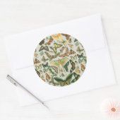 蝶ヴィンテージアンティーク蝶アート ラウンドシール (封筒)