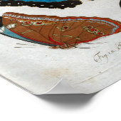 蝶ヴィンテージプリントのダウンロード ポスター (角)