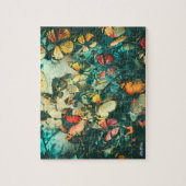 蝶ヴィンテージリラックスカラフル目パズル ジグソーパズル (縦)