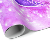 蝶ヴィンテージロマンチックな紫ピンクのデコパージュ ラッピングペーパー (ロールコーナー)