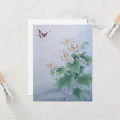 蝶中国の付き花 カード (正面/裏面インサイチュ)