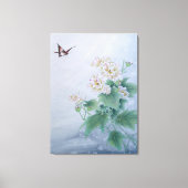 蝶中国の付き花 キャンバスプリント (正面)