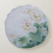 蝶中国の付き花 ラウンドクッション (裏面)