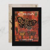 蝶中国の旅行はがき ポストカード (正面/裏面)