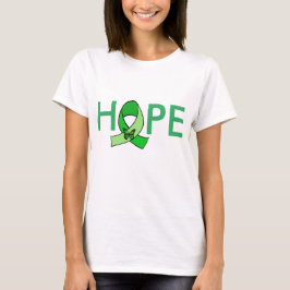 蝶付きの"HOPE"ライム病啓発リボン Tシャツ