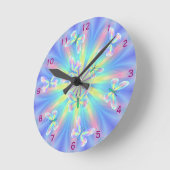 蝶休みなく! ラウンド壁時計 (傾斜)