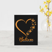 蝶信じ白血病認識度オレンジリボン カード (黄色い花)