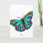 蝶写真フレームカードカスタマイズ可能なテンプレート カード (裏面)
