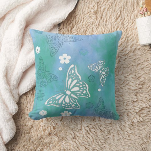 蝶切り出し枕 クッション (ブランケット)