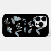 蝶前向き変化引用文iPhoneケース Case-Mate iPhoneケース (裏面 (横))