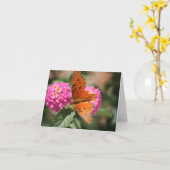 蝶勇気付けられるカード カード (黄色い花)