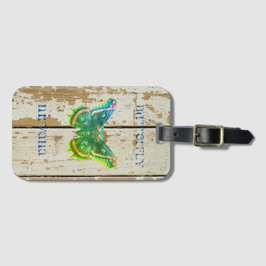 蝶動揺してのニルヴァナバーシャビー – シック ラゲッジタグ (正面横)