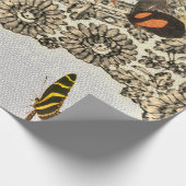 蝶及びレースのラッピング紙 ラッピングペーパー (角)