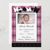 蝶及び格子縞の誕生の発表 案内状 (正面/裏面)