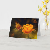蝶及び花の悔やみや弔慰カード カード (黄色い花)