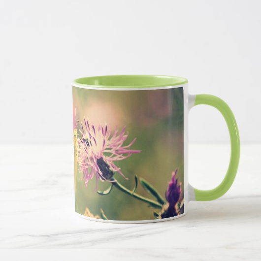 蝶及び野生の花のコーヒー・マグ マグカップ (右)