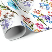 蝶及び開花包装紙 ラッピングペーパー (ロールコーナー)