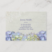 蝶及び青いアジサイの花の名刺 名刺 (裏面)