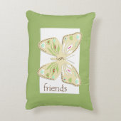 蝶友人のアクセントの枕アボカドおよびベージュ色 アクセントクッション (裏面(縦))