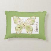 蝶友人のアクセントの枕アボカドおよびベージュ色 アクセントクッション (裏面)