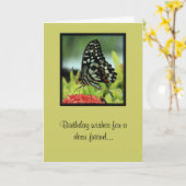 蝶友人のバースデー・カード カード (黄色い花)