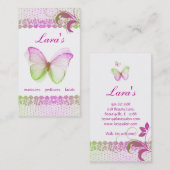 蝶名刺のメーキャップアーティストのサロンのスパのページ 名刺 (正面/裏面)